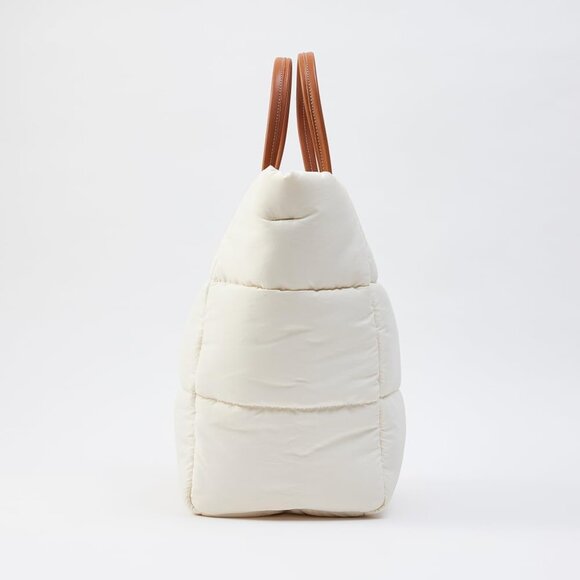 Puffer Tote Bag Women Nylon Lightweight Travel Work Shoulder Crossbody - Picture 6 of 9